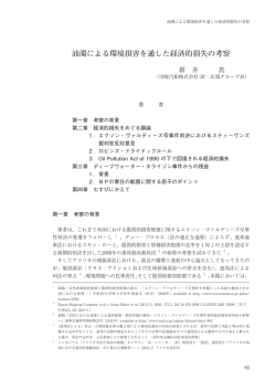 油濁による環境損害を通した経済的損失の考察