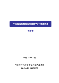 沖縄地域産業技術等戦略マップ作成調査報告書