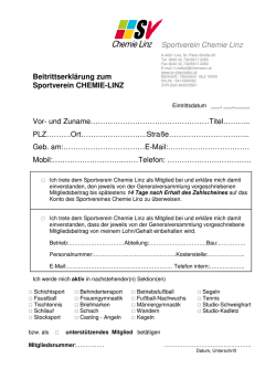Beitrittserkl&auml;rung zum Sportverein