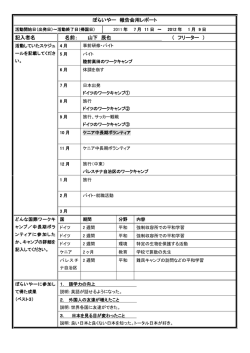 ぼらいやー 報告会用レポート 記入者名 名前： 山下 辰也
