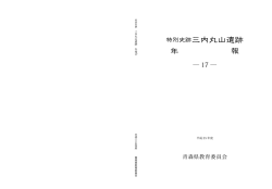 特別史跡三内丸山遺跡年報