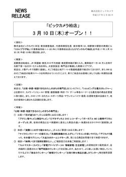 ビックカメラ柏店 オープン（PDF：429KB）