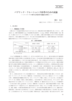 パブリック・リレーションズ再考のための試論