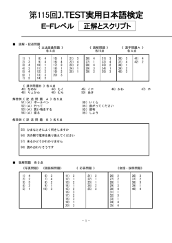 第115回J.TEST実用日本語検定