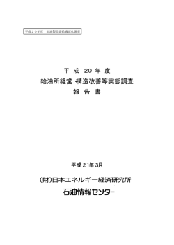 給油所経営・構造改善等実態調査 報 告 書