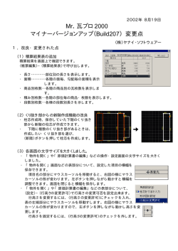 Mr．瓦プロ2000 マイナーバージョンアップ（Build207）変更点