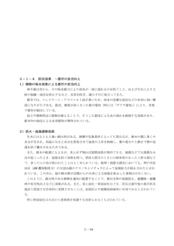 3－1－6 防災効果 ～都市の安全向上 1）植物の保水効果による都市の