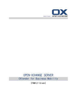 OPEN-XCHANGE SERVER - Open-Xchange Software Directory