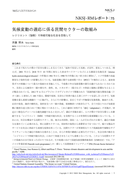 気候変動の適応に係る民間セクターの取組み