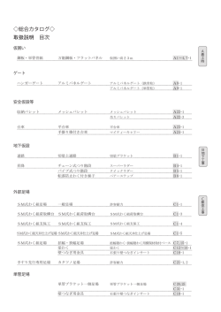 総合カタログ   取扱説明 目次