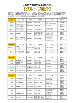 難波の利用グループ紹介 - 大阪市生涯学習センター