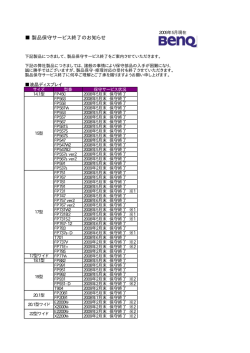 製品保守サービス終了のお知らせ