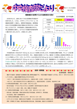 職員健診の結果からみた脂質項目の現状 Friedewald の式 血液一般検査