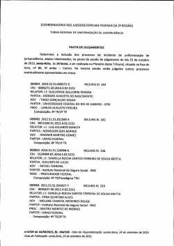 Pauta de Julgamentos da Turma Regional de