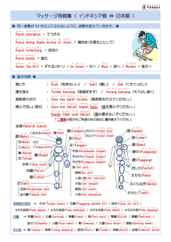 マッサージ用語集 （ インドネシア語 ⇔ 日本語 ）
