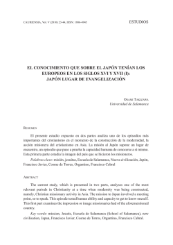 El conocimiento que sobre el Jap&oacute;n ten&iacute;an los europeos en los