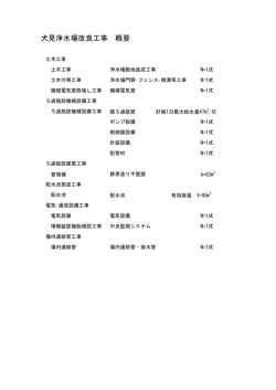 犬見浄水場改良工事 概要