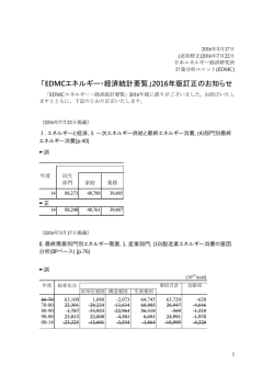 訂正表 - 計量分析ユニット(EDMC)