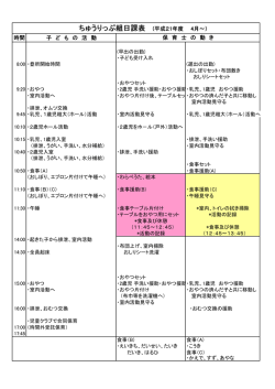 ちゅうりっぷ組日課表 (平成21年度 4月～）
