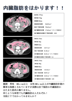 腹囲 男性 85cm以上 女性 90cm以上が内臓脂肪計測の 簡単な指標と