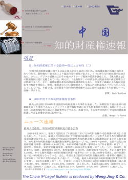 中国知的財産権法に対する全体的な観点の第二部分及び2009