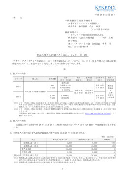 資金の借入れに関するお知らせ（シリーズ 135）