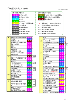 ごみ分別辞典（50音順）