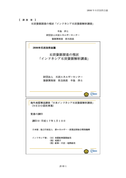 石炭資源探査の現状 「インドネシア石炭資源解析調査」