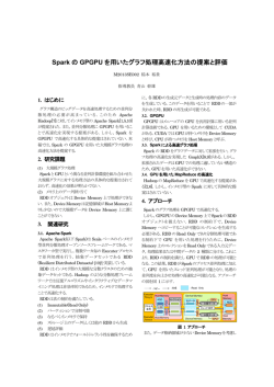 SparkのGPGPUを用いたグラフ処理高速化方法の提案と評価