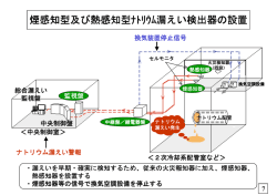 煙感知型及び熱感知型ﾅﾄﾘｳﾑ漏えい検出器の設置