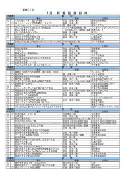 1月 新 着 図 書 目 録