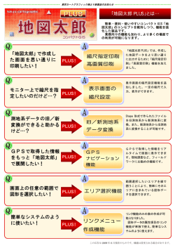 「地図太郎 PLUS」とは&hellip; 「地図太郎」で作成し た画面を思い通りに 印刷