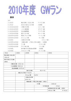2010年度 ゴールデンウィークラン