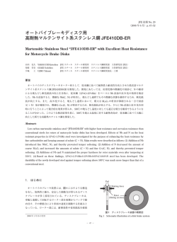 オートバイブレーキディスク用 高耐熱マルテンサイト系ステンレス鋼