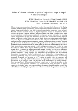 Effect of climate variables in yield of major food