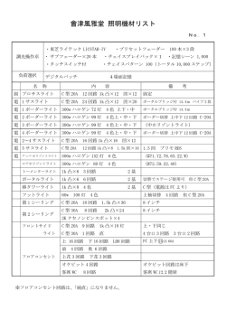 會津風雅堂 照明機材リスト