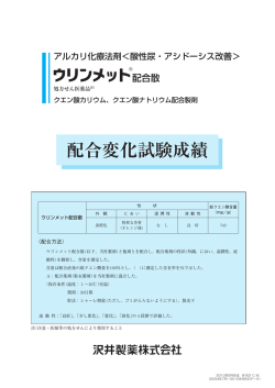 配合変化試験成績