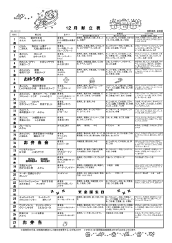 献立表