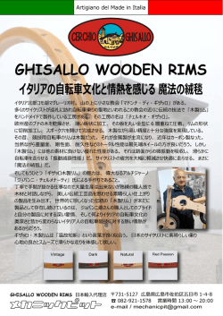 GHISALLO WOODEN RIMS（木製リム完組ホイール）