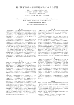 解の閾下呈示が洞察問題解決に与える影響: 連続フラッシュ抑制