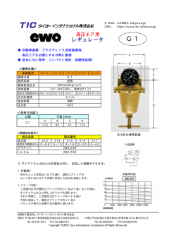 高圧エア用レギュレータ G 1