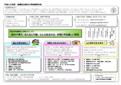 自分で考え、みんなと行動、心と力を合わせ、仲間と作る楽しい学校
