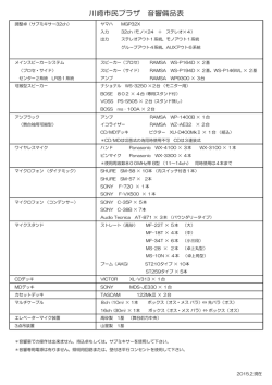 川崎市民プラザ 音響備品表