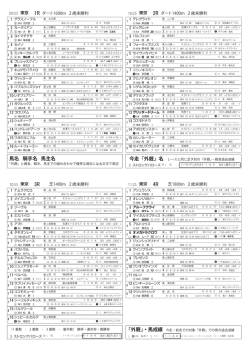 1R 2R 3R 4R 馬名 騎手名 馬主名 「外伯」・馬成績