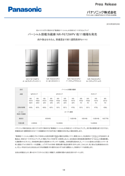 パーシャル搭載冷蔵庫 NR-F672WPV 他11機種を発売 [PDF:817.5KB]