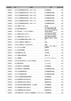 書籍連番 分類1 図書名 著者 出版年(西暦