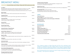 BREAKFAST MENU - Hilton Waikoloa Village