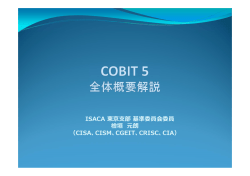 COBIT 5 - ISACA東京支部