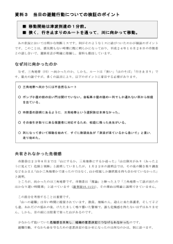 資料3 当日の避難行動についての検証のポイント