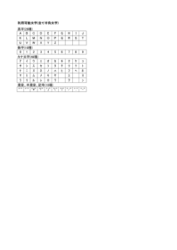 利用可能文字(全て半角文字) 英字(26種